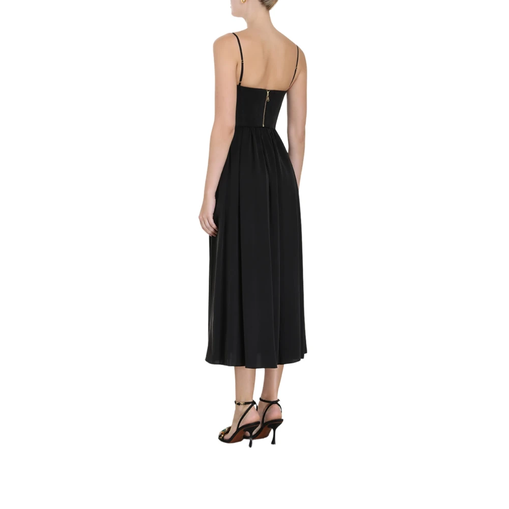 Zimmermann Zwart Zijden Korset Midi Jurk Black Dames