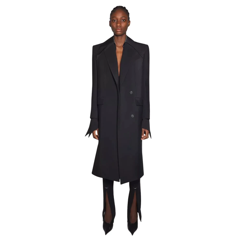 Mugler Klassieke Zwarte Jas Single-Breasted Black Dames
