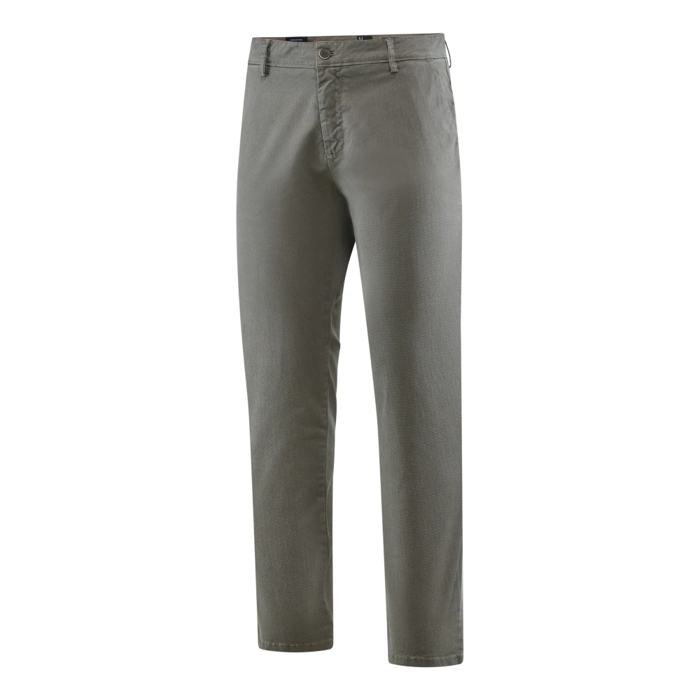BomBoogie Chino broek in keperstof met microprint Gray Heren