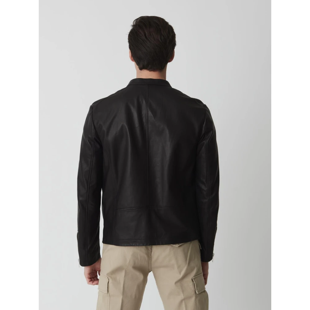 Dondup Stijlvolle Biker Jeans voor Mannen Black Heren