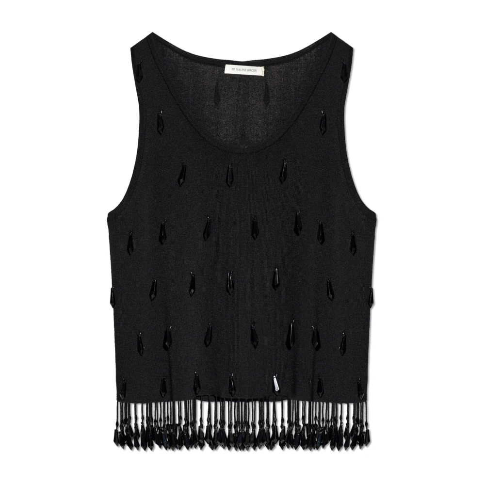 By Malene Birger Women's Black Sleeveless Tops, S, Hysa Top