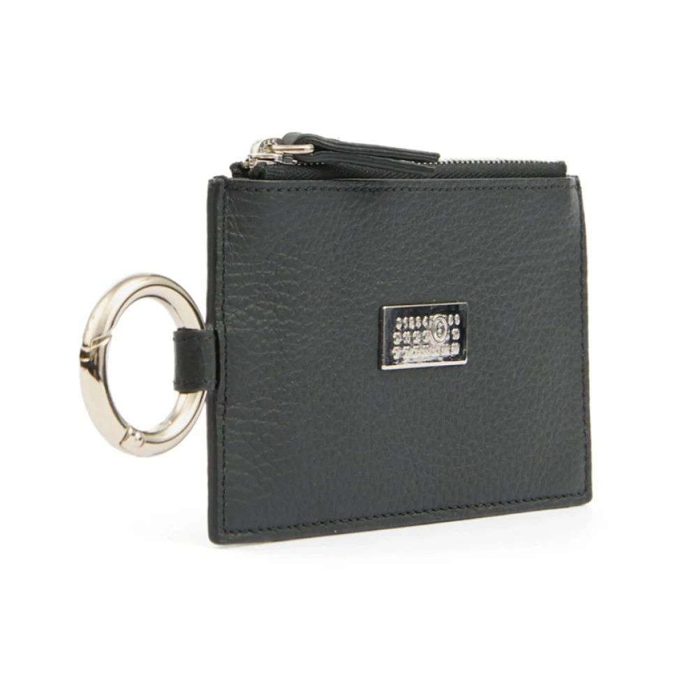 MM6 Maison Margiela Zwarte ritsportemonnee met sleutelhanger Black Heren
