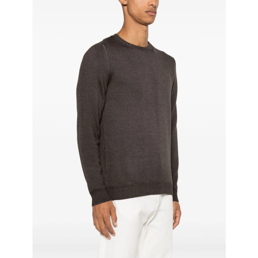 Fedeli Stijlvolle Girocollo Sweaters Brown Heren