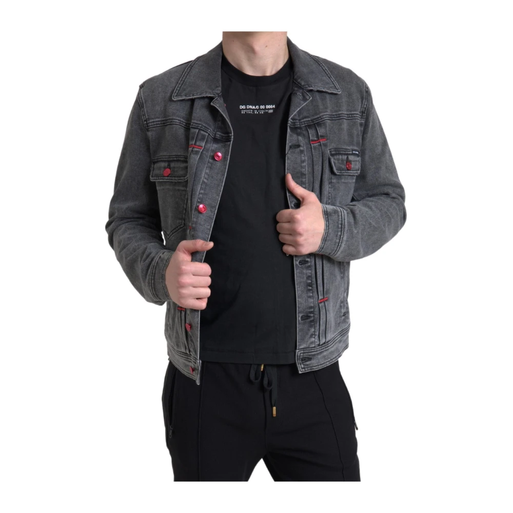 Dolce & Gabbana Elegante grijze spijkerjas Gray Heren