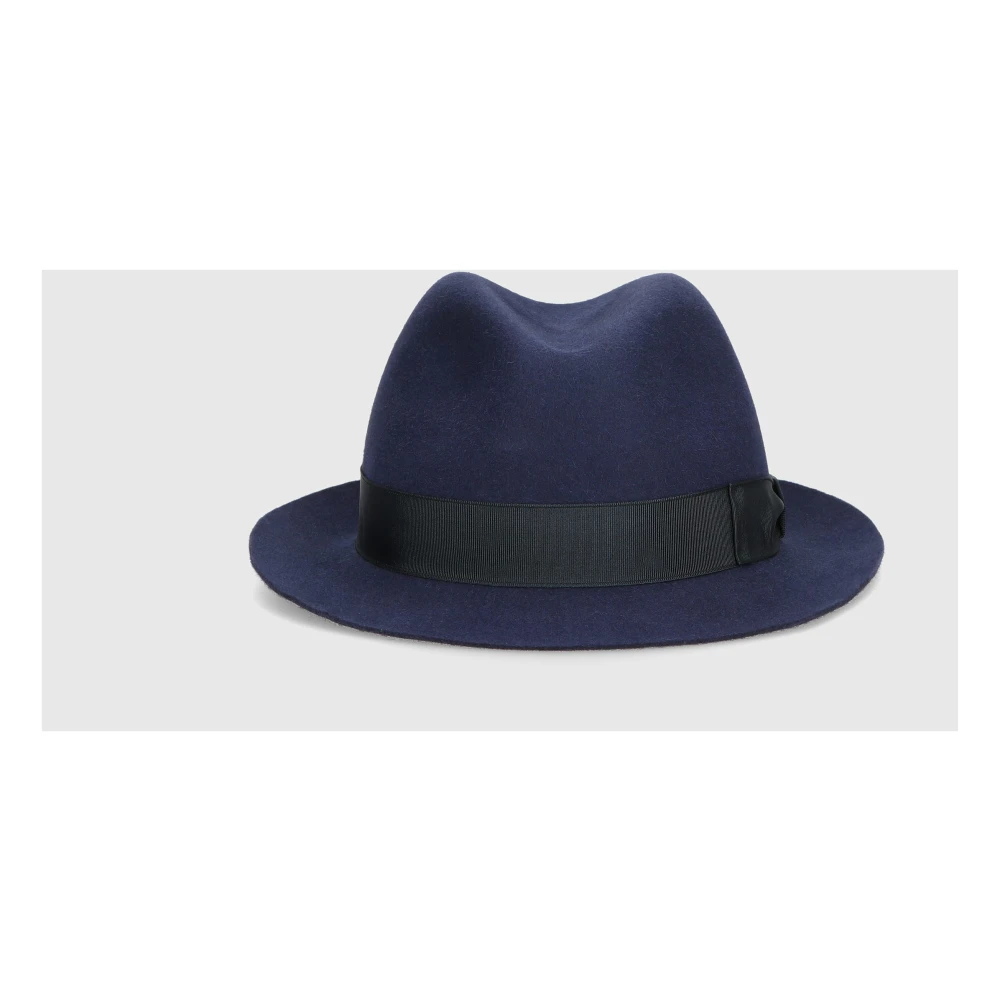 Borsalino Klassieke Vilt Trilby Hoed Blue Heren