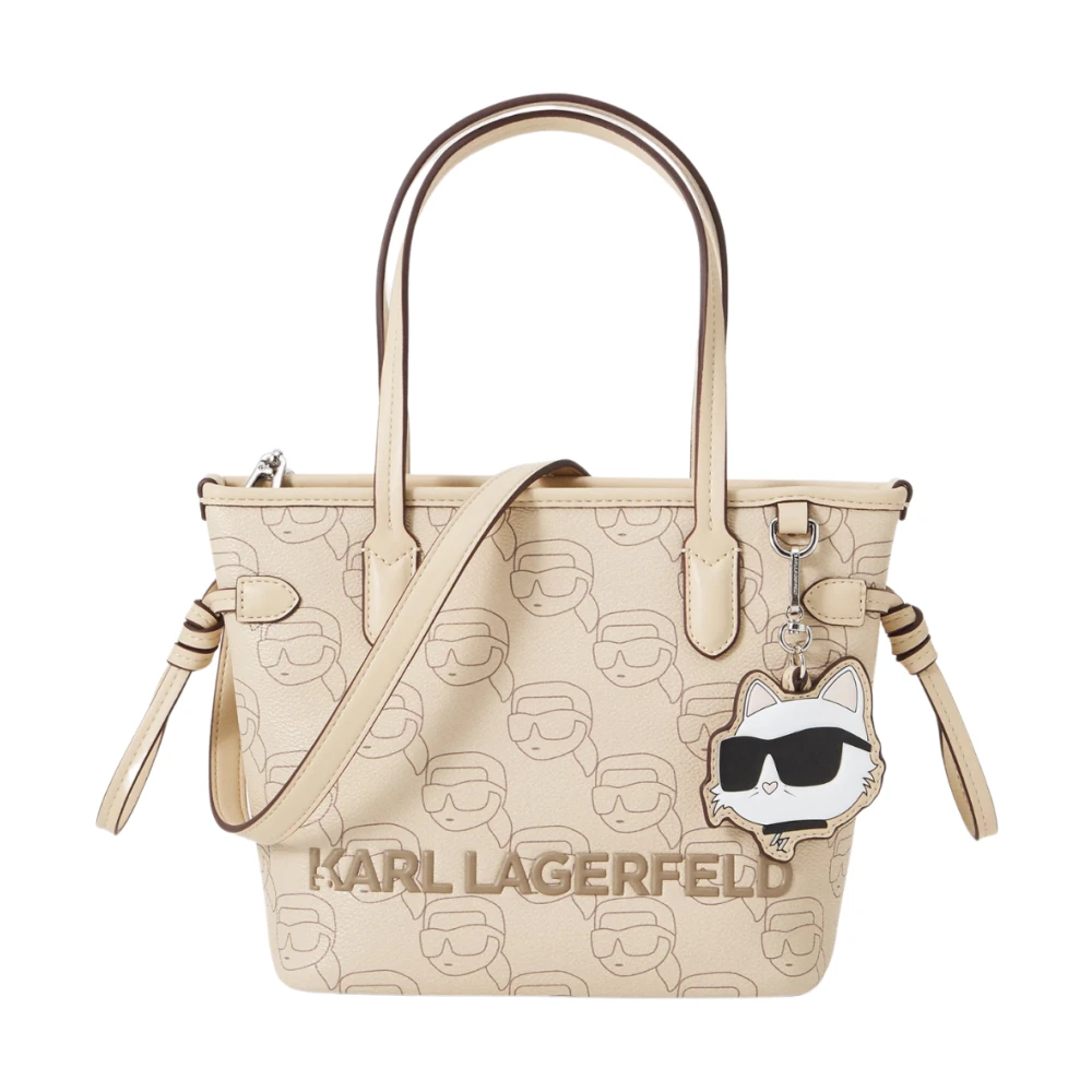 Karl Lagerfeld Tassen icoon mono cc sm tote a1w30134 nft aop trench Beige Dames