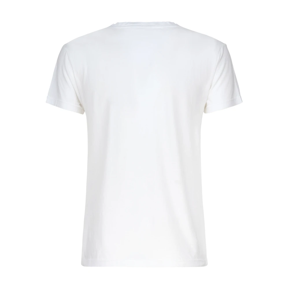 Dondup Witte Katoenen T-shirt Ronde Kraag Korte Mouwen White Dames