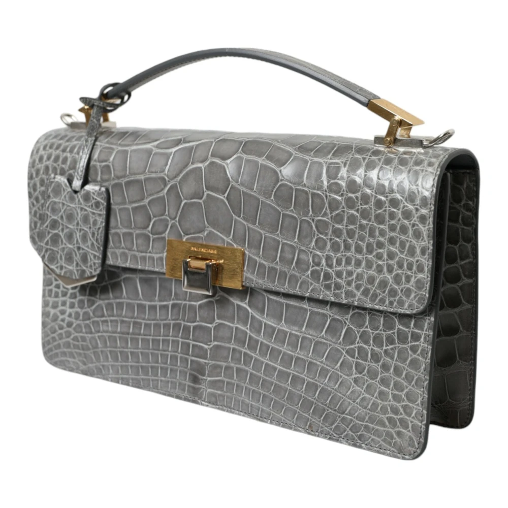 Balenciaga Exquise Alligatorleren Schoudertas Gray Dames