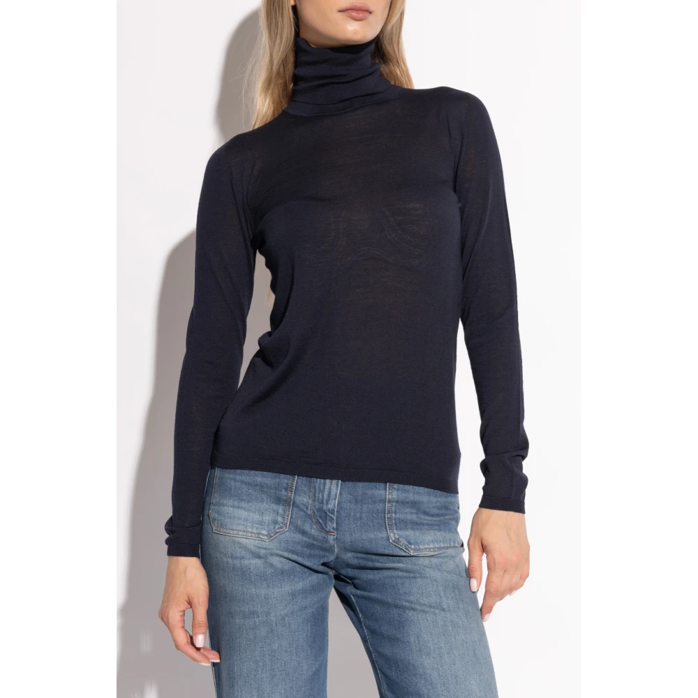 Max Mara Wollen Turtleneck Saluto Blue Dames