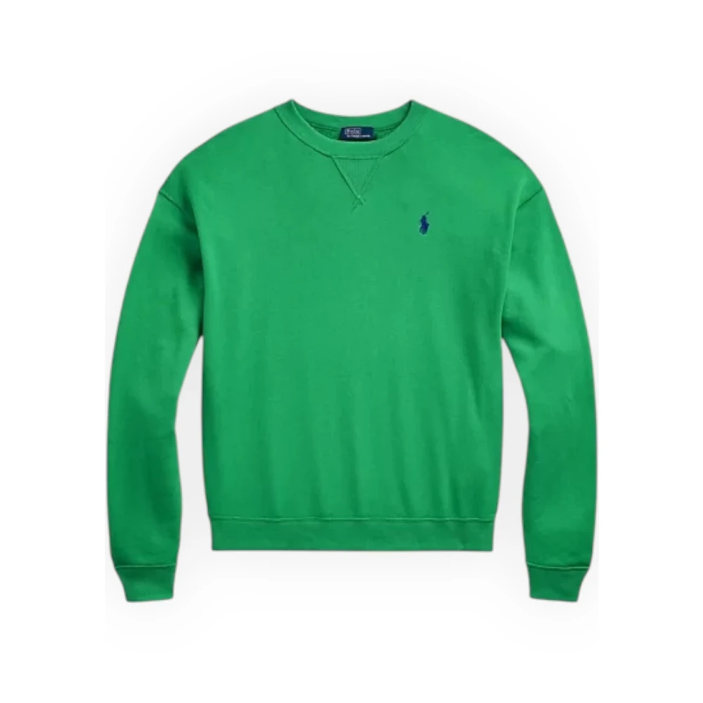 Polo Ralph Lauren Women's Green Sweatshirts, S, Fleece Sweatshirt Round Neck