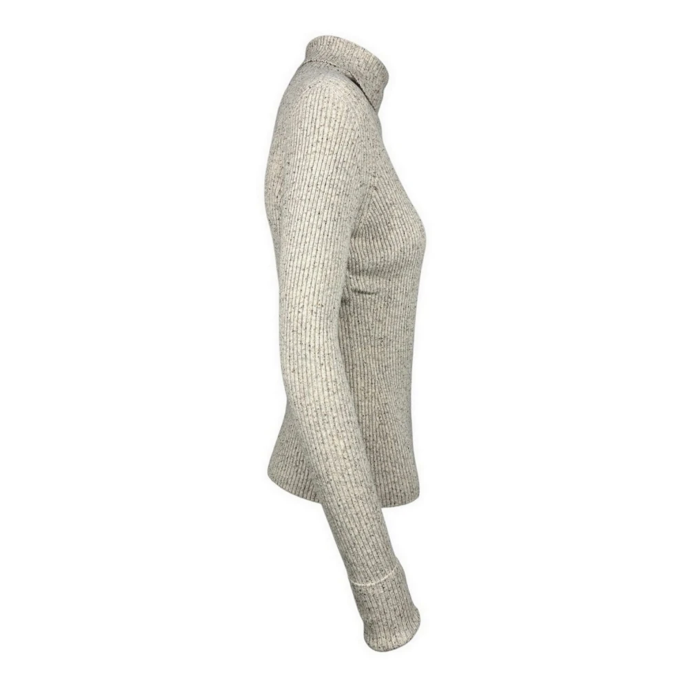D.Exterior Beige Geribbelde Trui Slim Fit Beige Dames