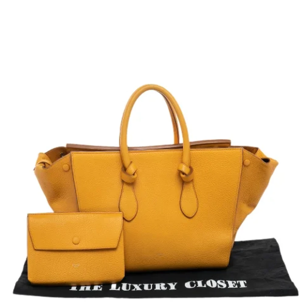 Celine Vintage Pre-owned Leather totes Yellow Dames