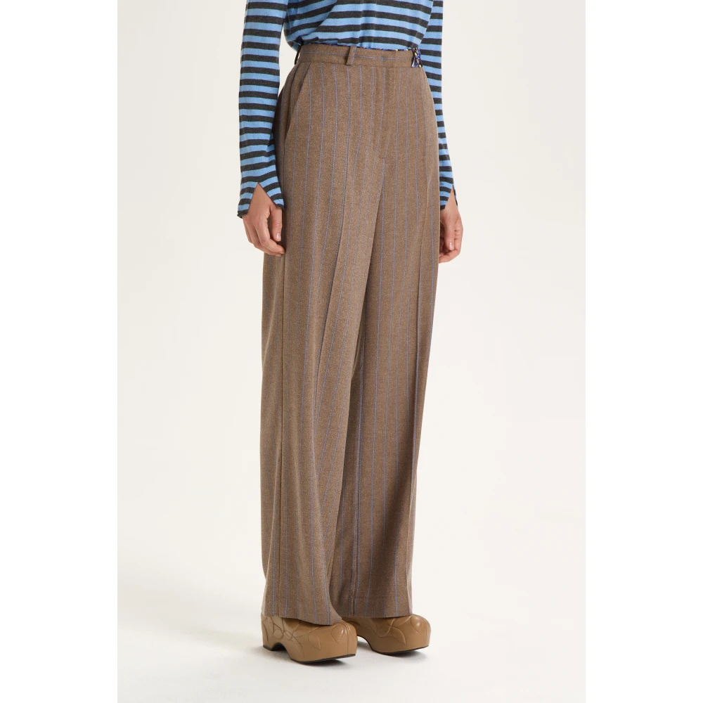 Maliparmi Gestreepte Broek Gray Dames