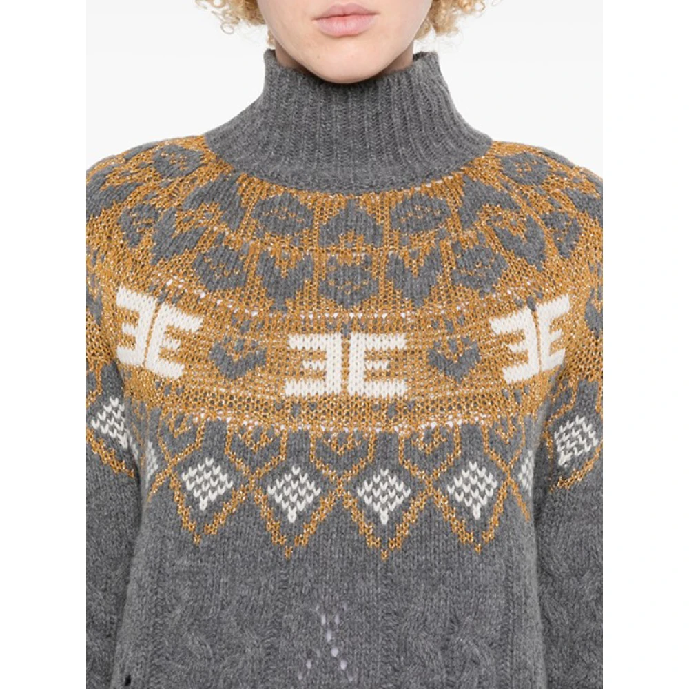 Ermanno Scervino Metallic Intarsia Gebreide Trui Multicolor Dames