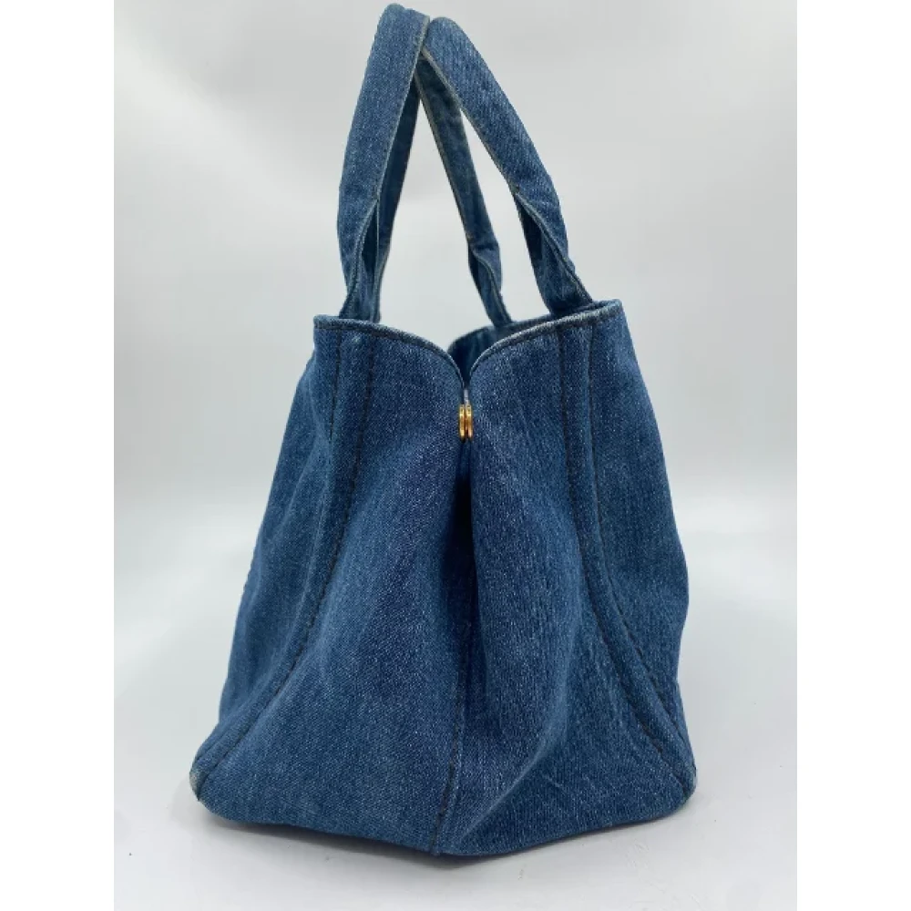 Prada Vintage Pre-owned Canvas prada-bags Blue Dames