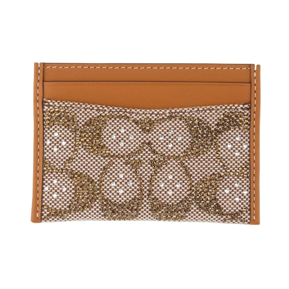 Coach Women's Brown Wallets & Cardholders, One Size, Crystal Signature Essential Card Holder