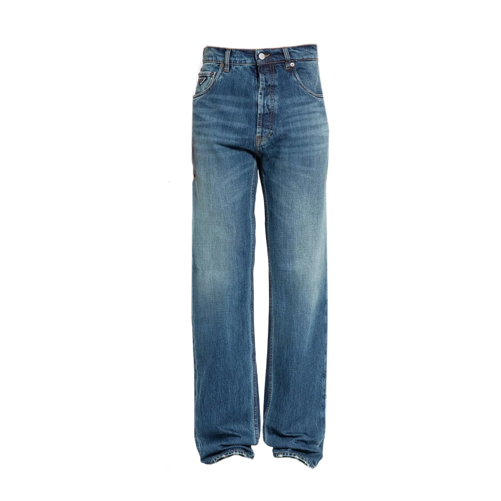 Prada Blauwe Denim Jeans Aw24 Blue Heren