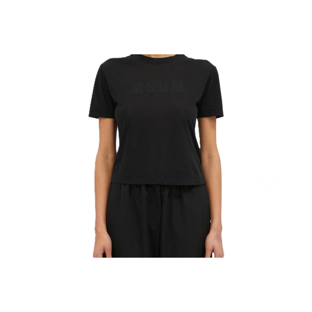 Msgm Katoenen T-shirt Black Dames