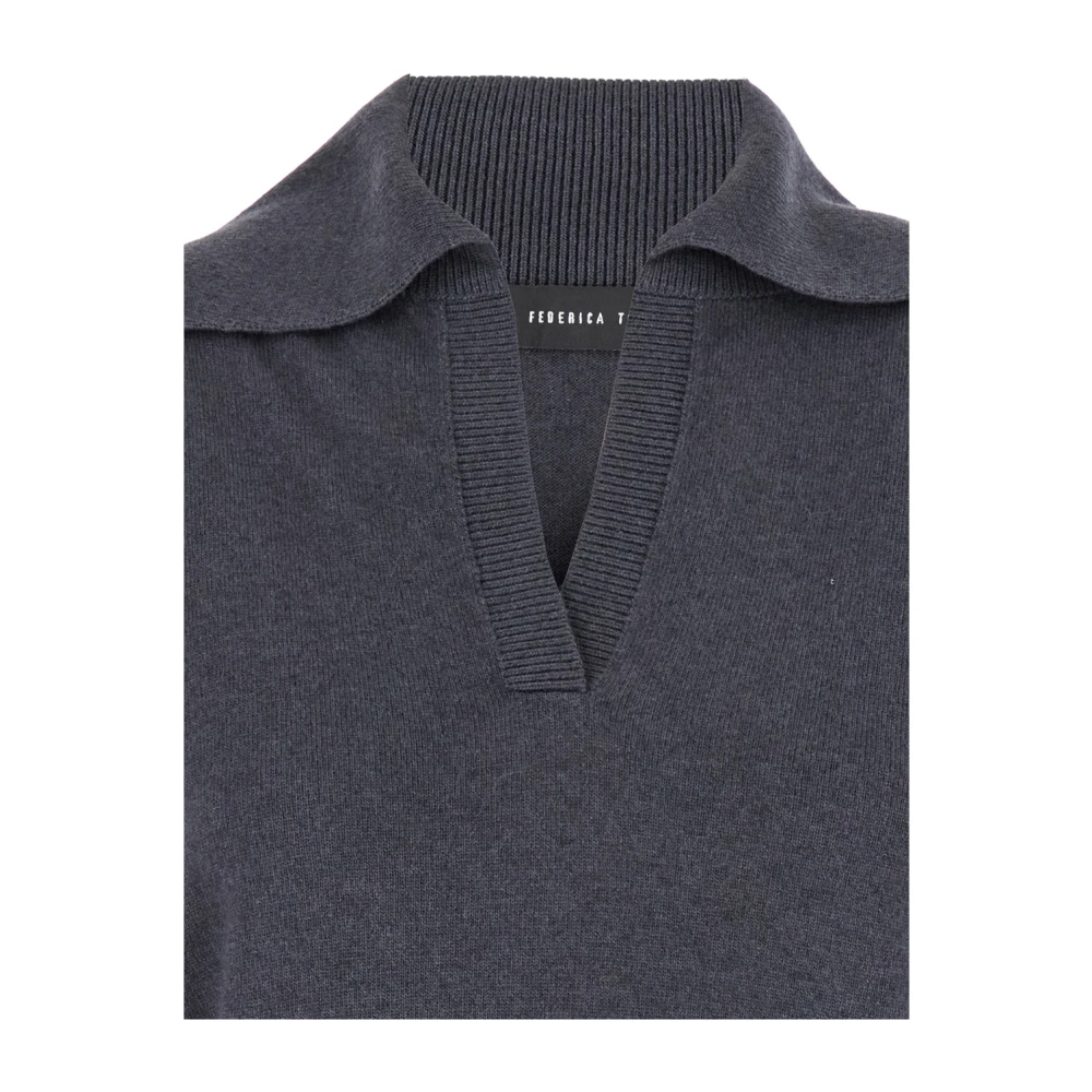 Federica Tosi Grijze Polo Pull Sweater Gray Dames