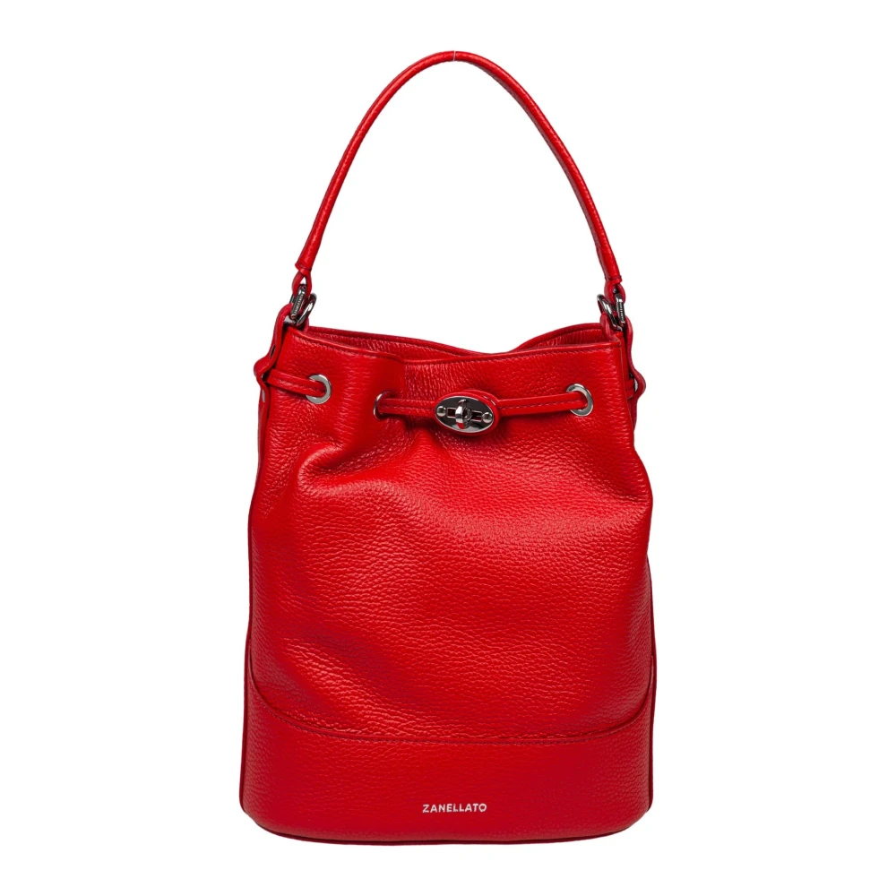 Zanellato Rode leren bucket tas Draaibare sluiting Red Dames