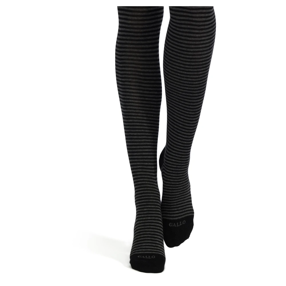 Gallo Grijze Katoenen Windsor Gestreepte Pantys Multicolor Dames
