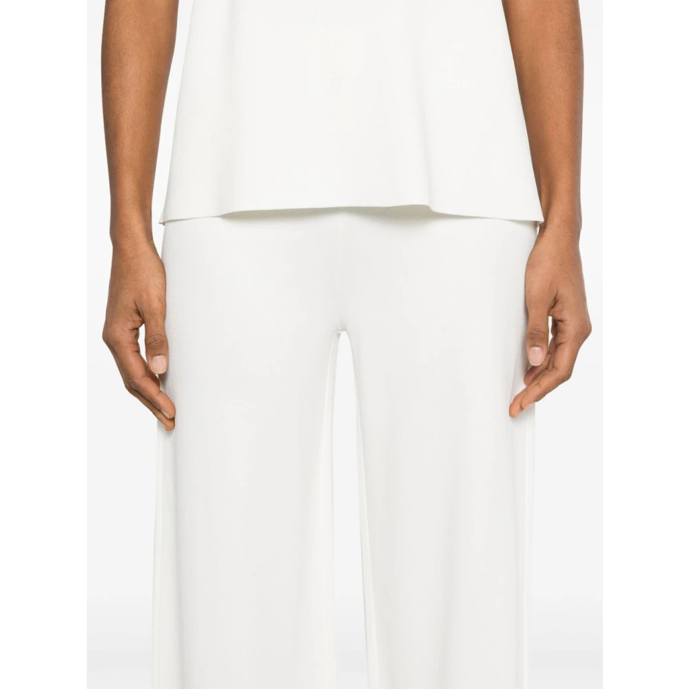 P.a.r.o.s.h. Wijde Roomkleurige Broek met Elastische Tailleband Beige Dames
