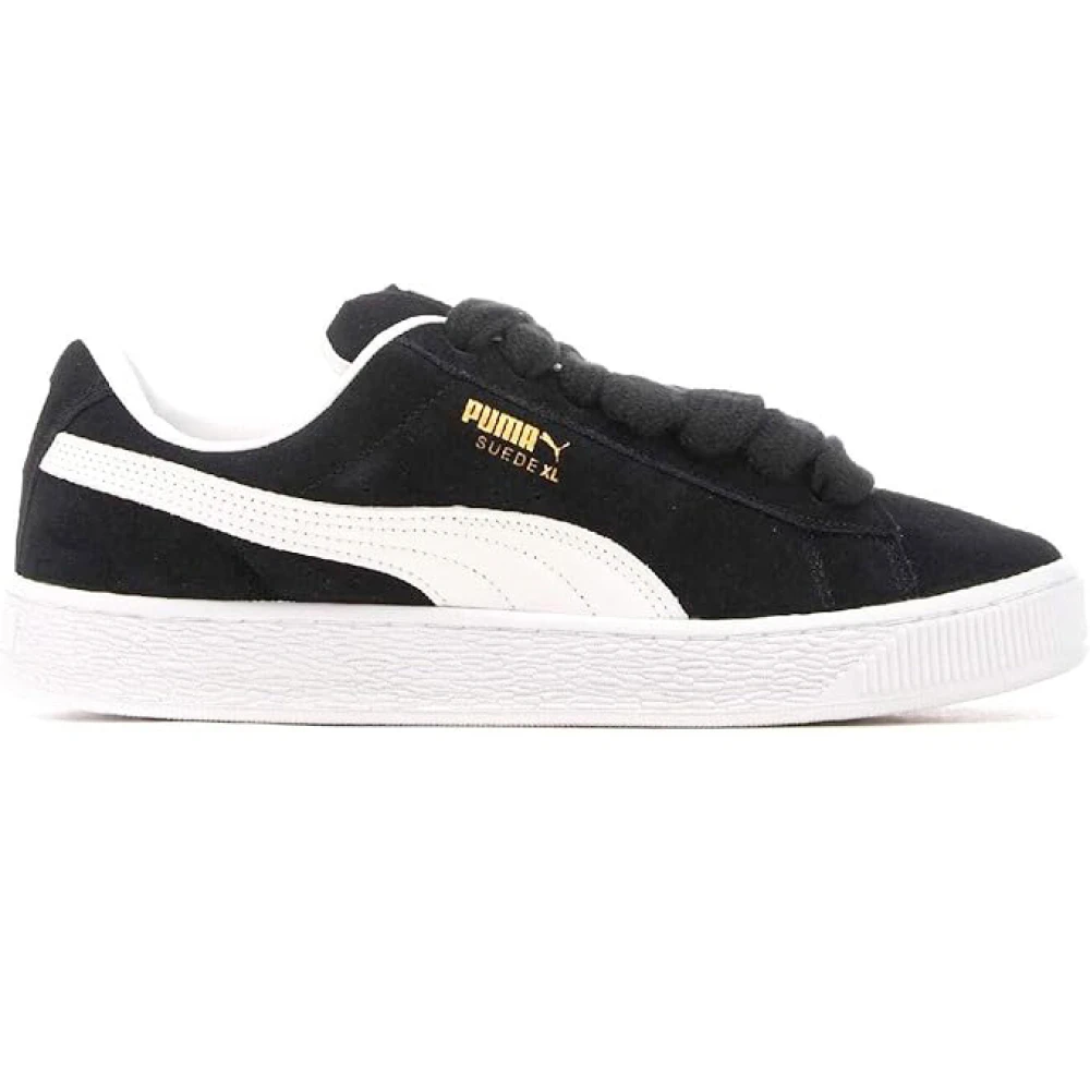 Puma Men's Black Suede Sneakers With Leather Details