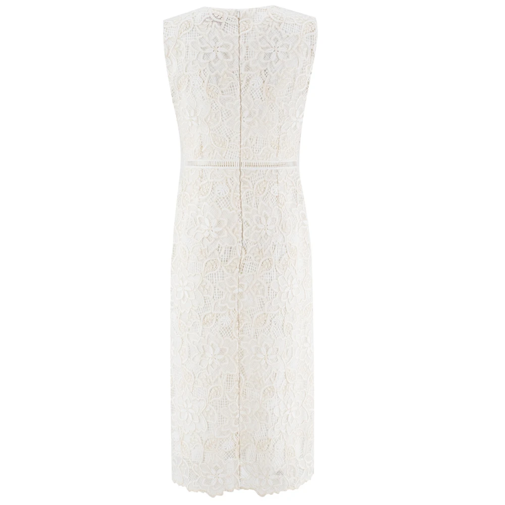 Ermanno Scervino Elegante Kanten Jurk White Dames