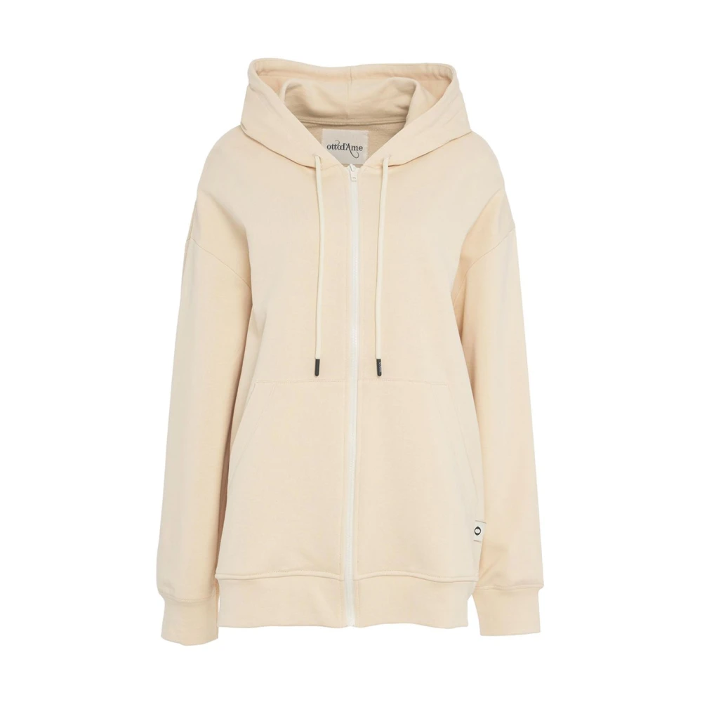 Ottod'Ame Beige Oversized Hoodie met Ritssluiting Beige Dames