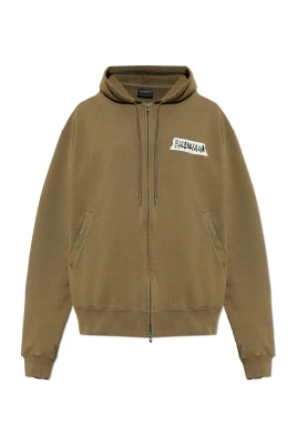 Masking Tape Oversized Zip-Up Hoodie