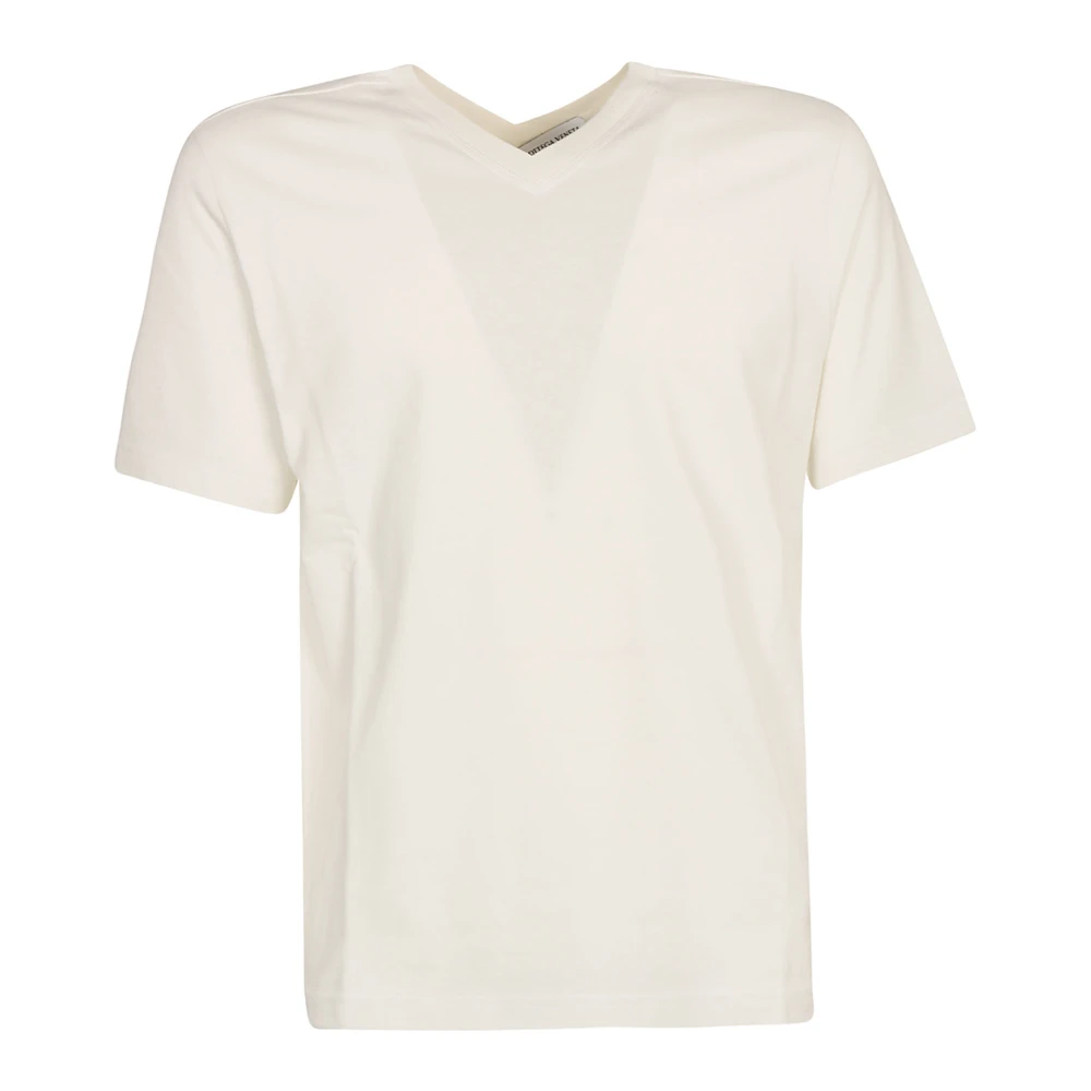 Bottega Veneta Witte V-hals T-shirt voor mannen Beige Heren