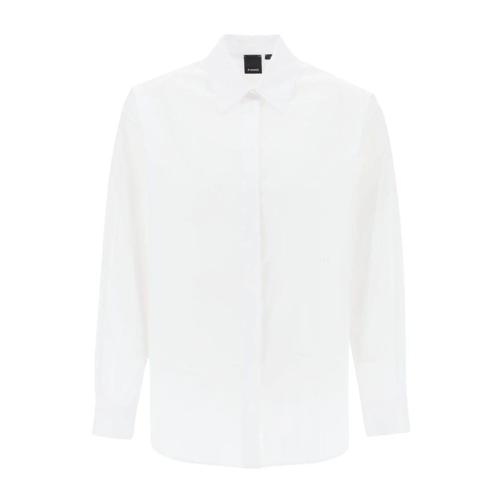 Pinko Klassieke Witte Overhemd met Geborduurd Logo White Dames