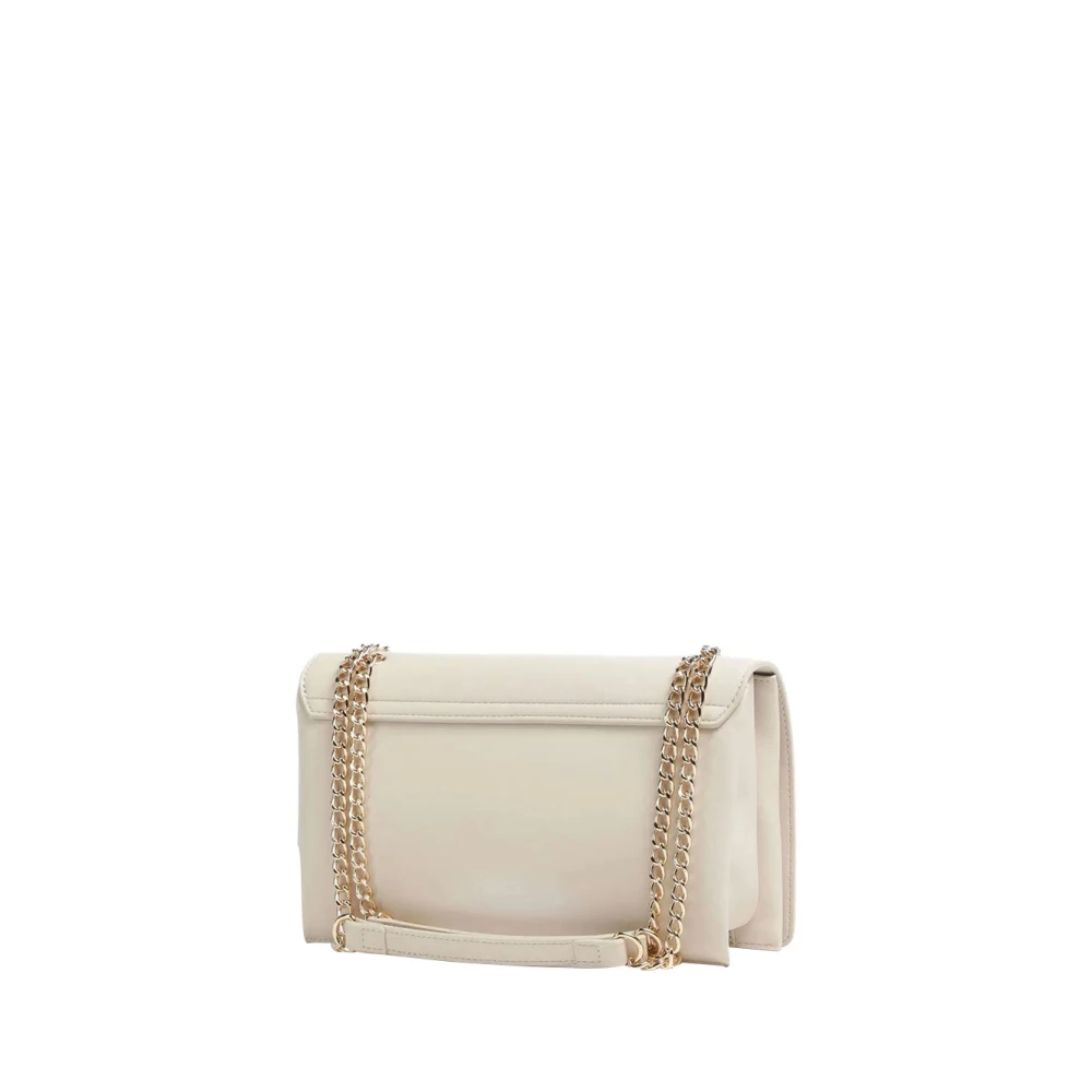 Moschino Ivoor Schoudertas met Gouden Details Beige Dames