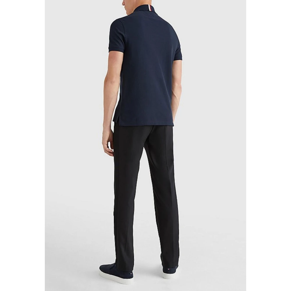 Tommy Hilfiger Icon Crest Logo Slim Poloshirt Blue Heren
