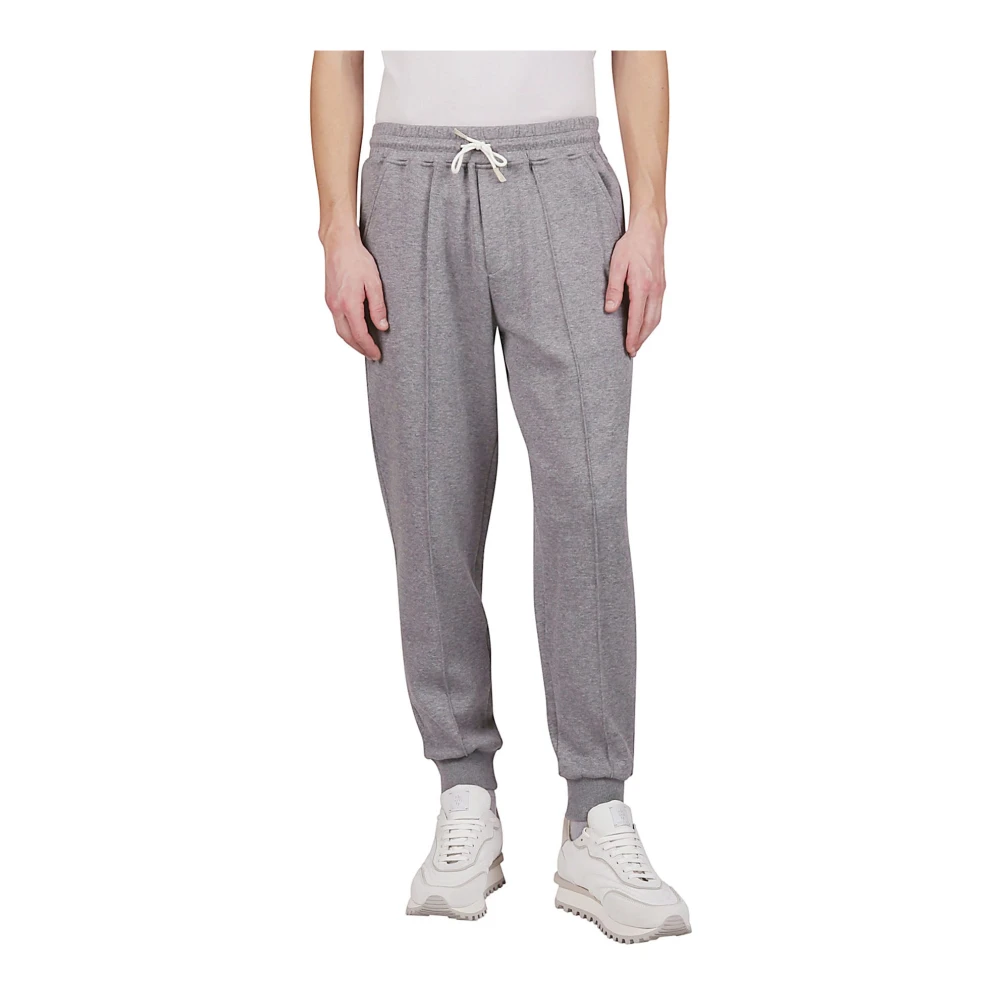 Eleventy Giza Cotton Jogger Broek Gray Heren