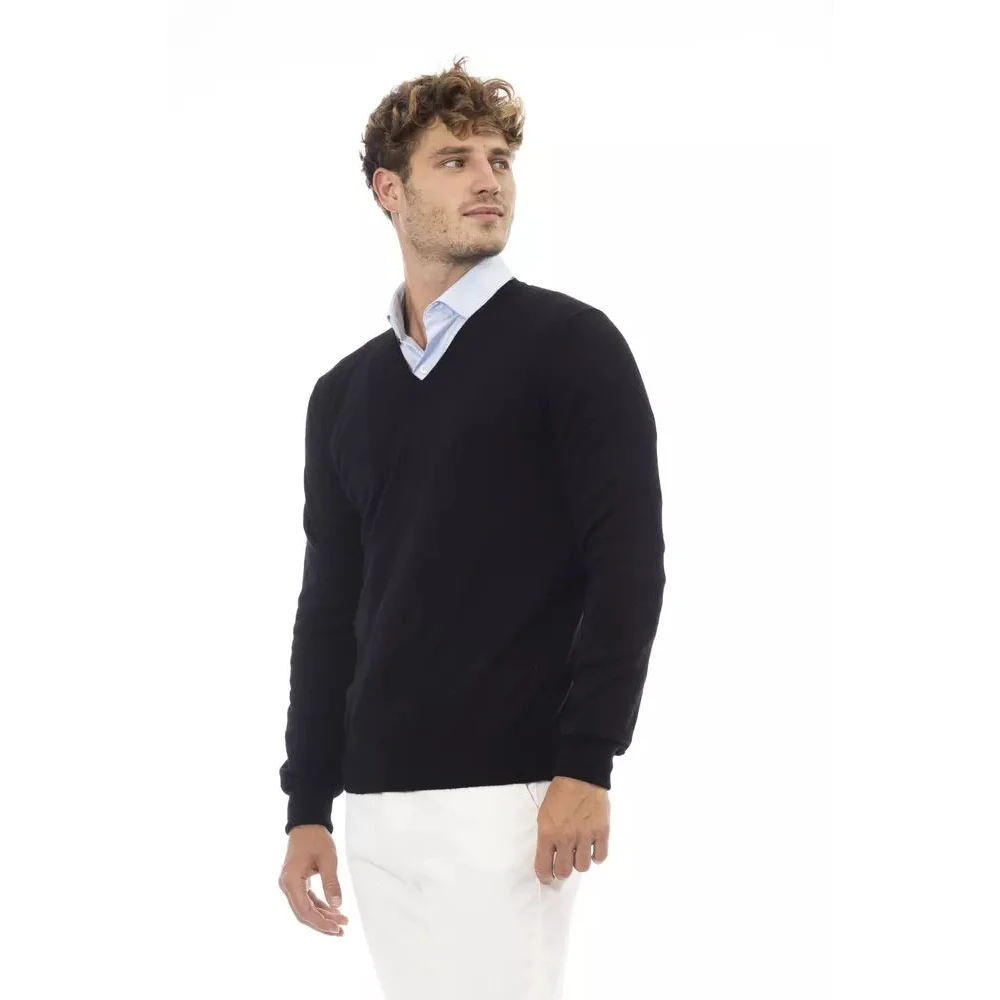 Alpha Studio Elegante V-hals Trui Black Heren