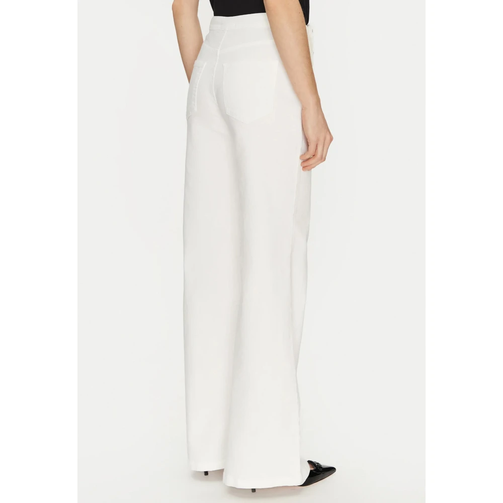 Twinset Hoge Taille Wijde Pijp Witte Jeans White Dames