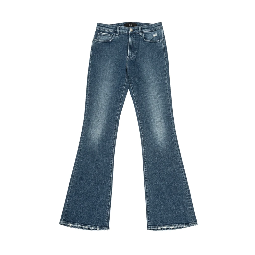 Gucci Donkerblauwe Kickflare Denim Jeans Blue Dames