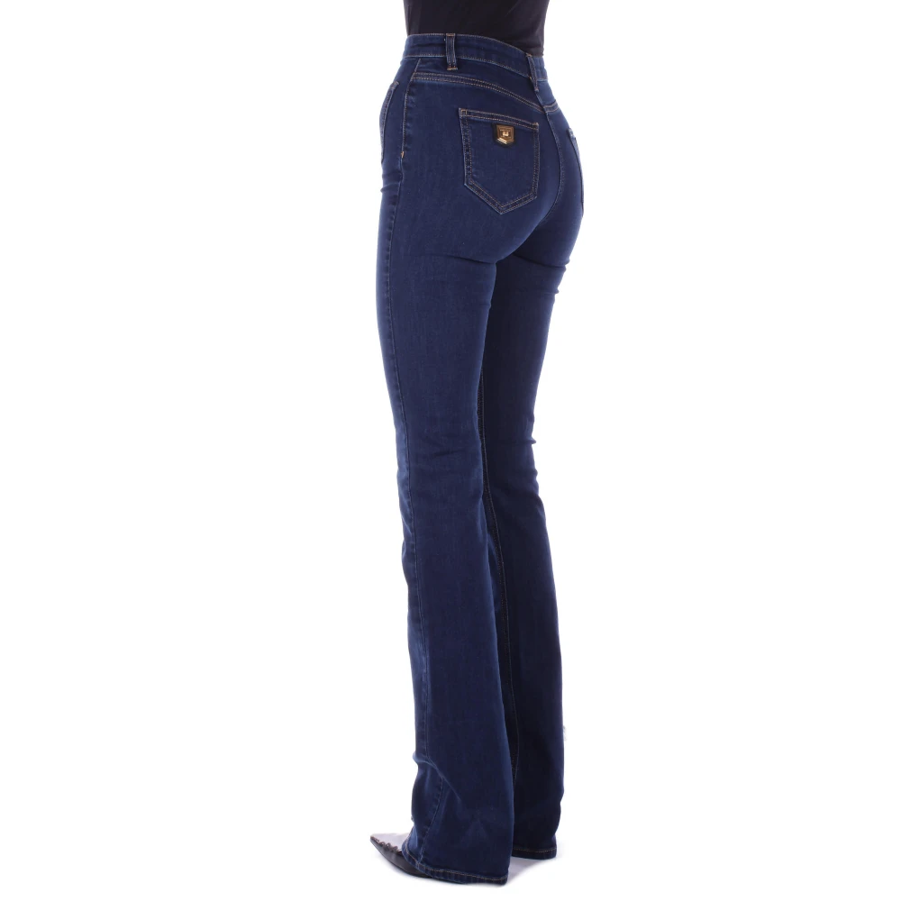 Elisabetta Franchi Blauwe Skinny Jeans met Ritssluiting Blue Dames