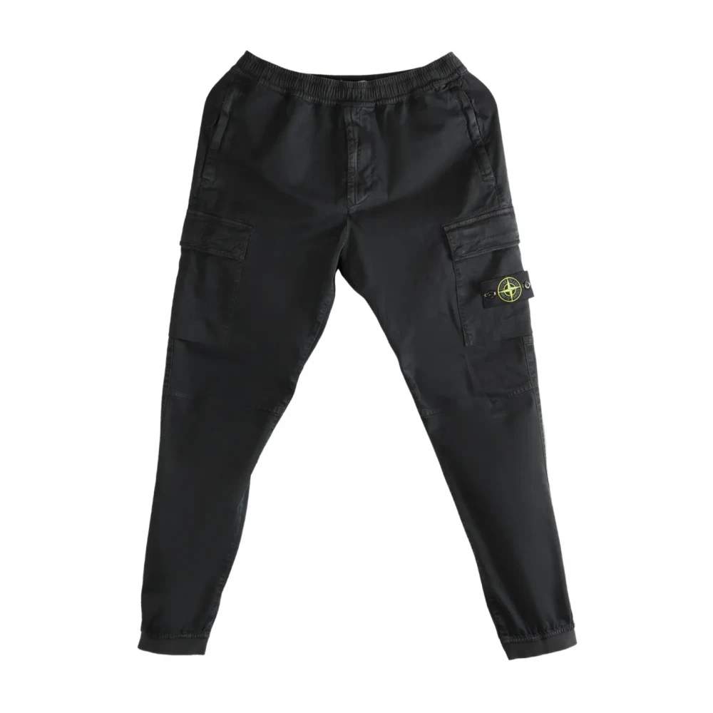 Stone Island Black Regular-Tapered Cargo Trousers - Male - Slim-Fit Trousers - W40 - Trousers