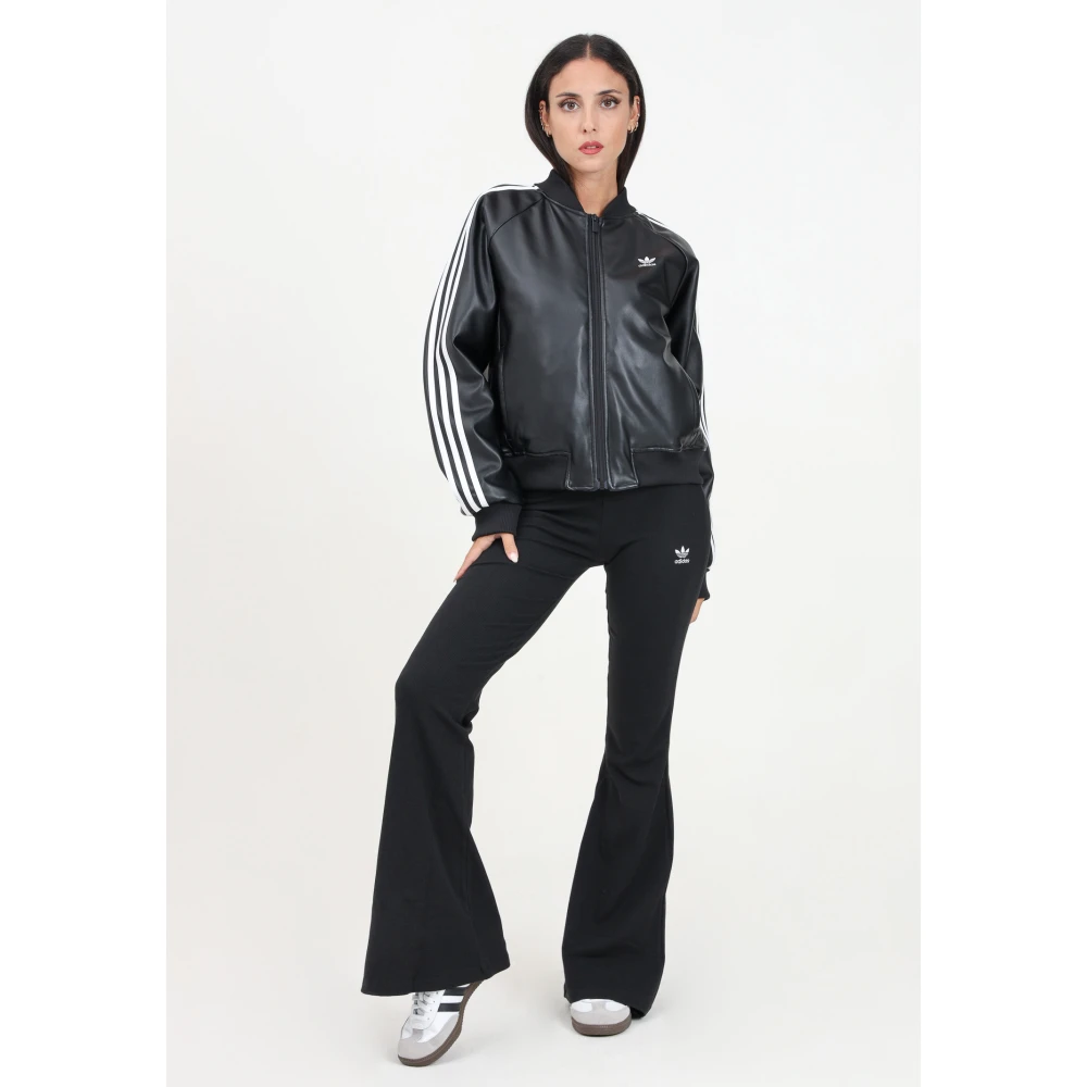 adidas Originals Zwarte Rib Flared Leggings voor Vrouwen Black Dames