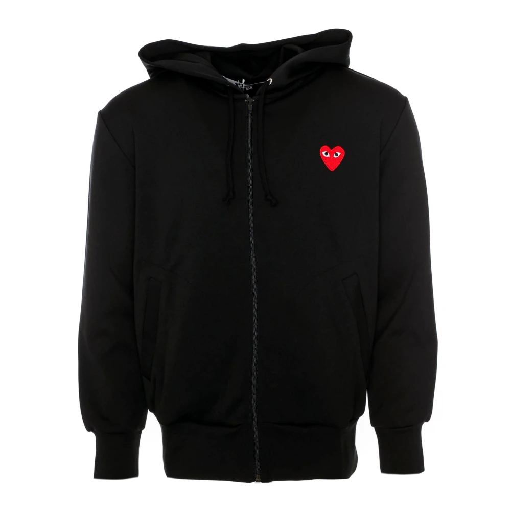 Comme des Garçons Play Hooded Zip Sweatshirt Black, Herr