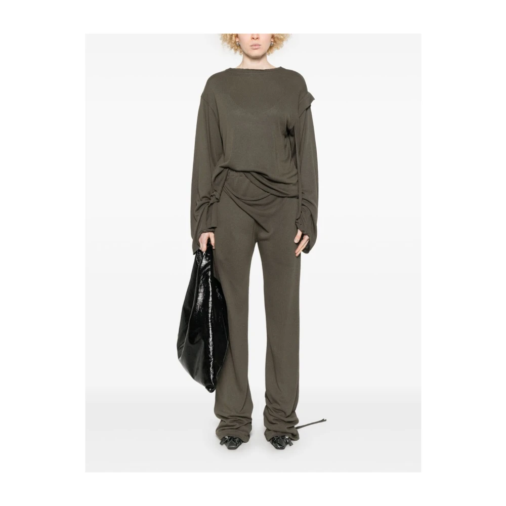 Ottolinger Groene Wrap Broek met Elastische Tailleband Green Dames
