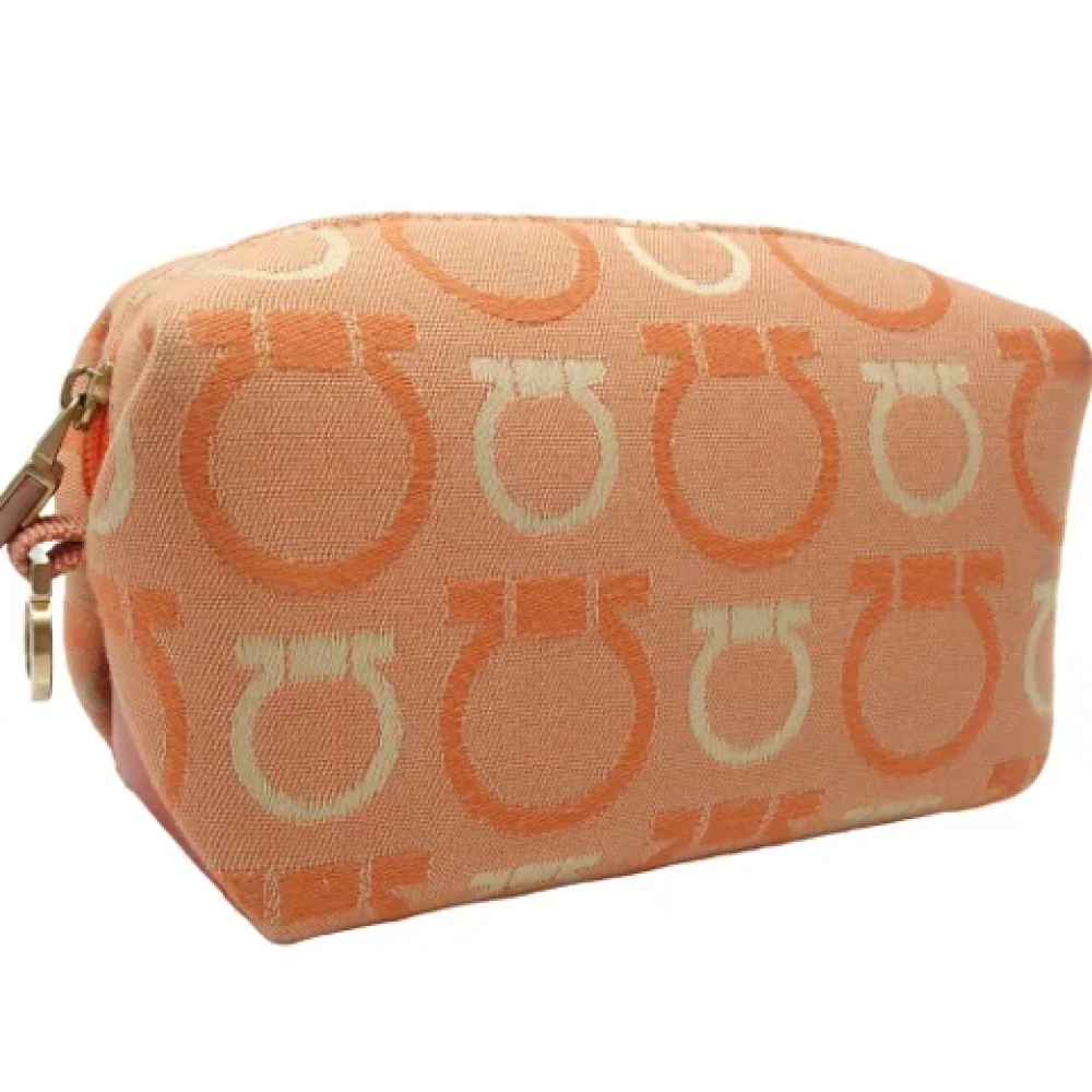 Salvatore Ferragamo Pre-owned Canvas pouches Orange Dames