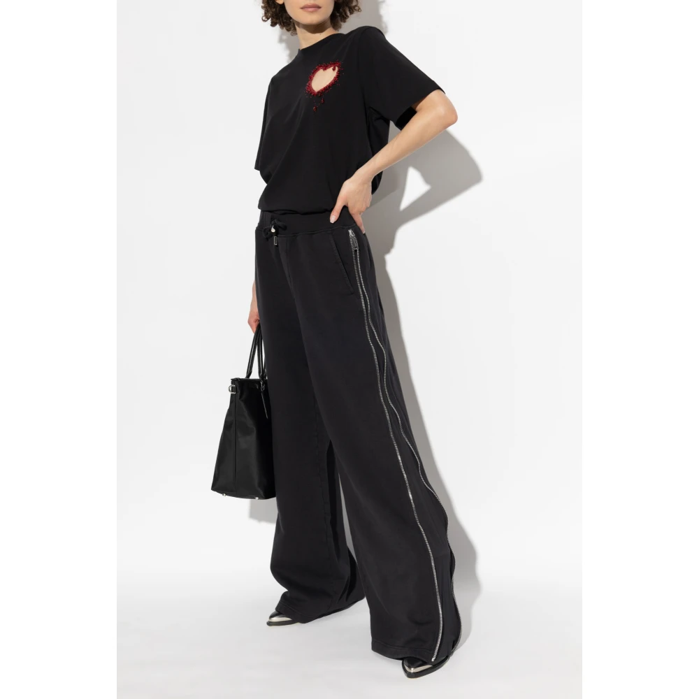 Dsquared2 T-shirt met applicatie Black Dames