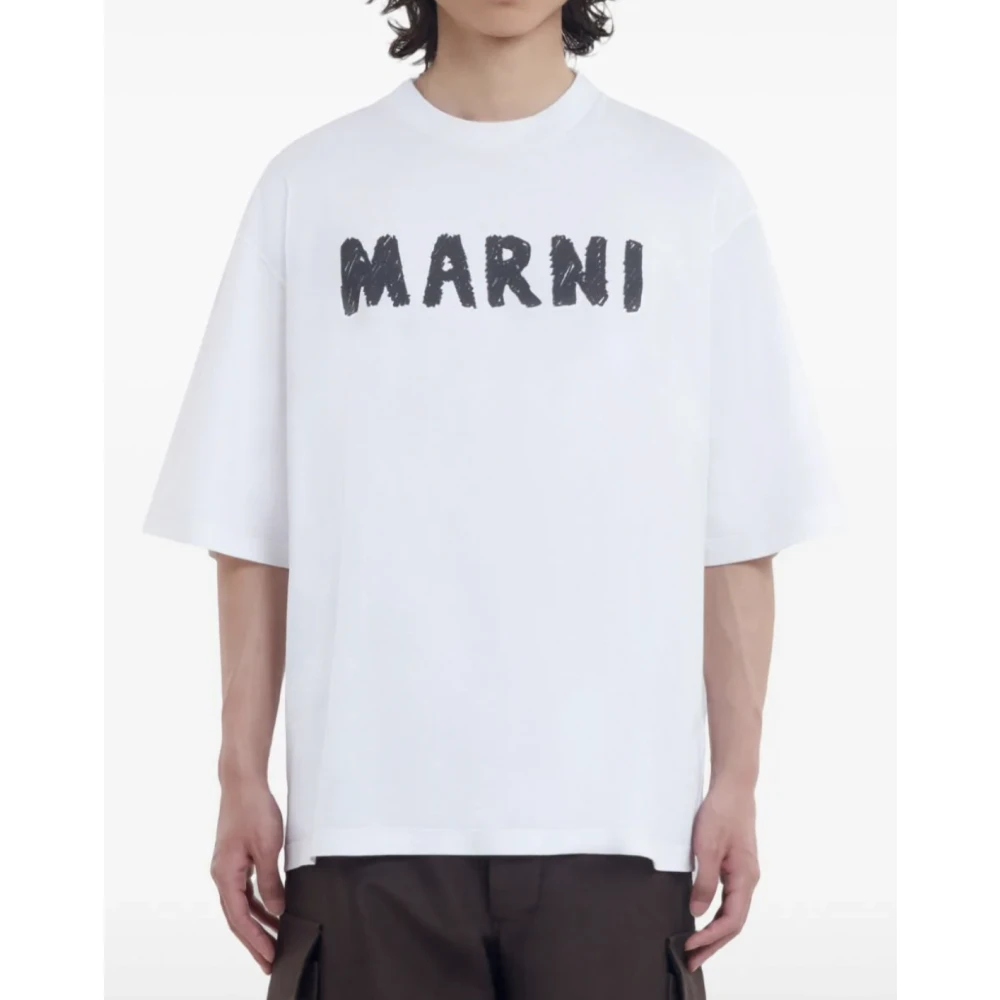 Marni Witte Casual T-Shirt White Heren