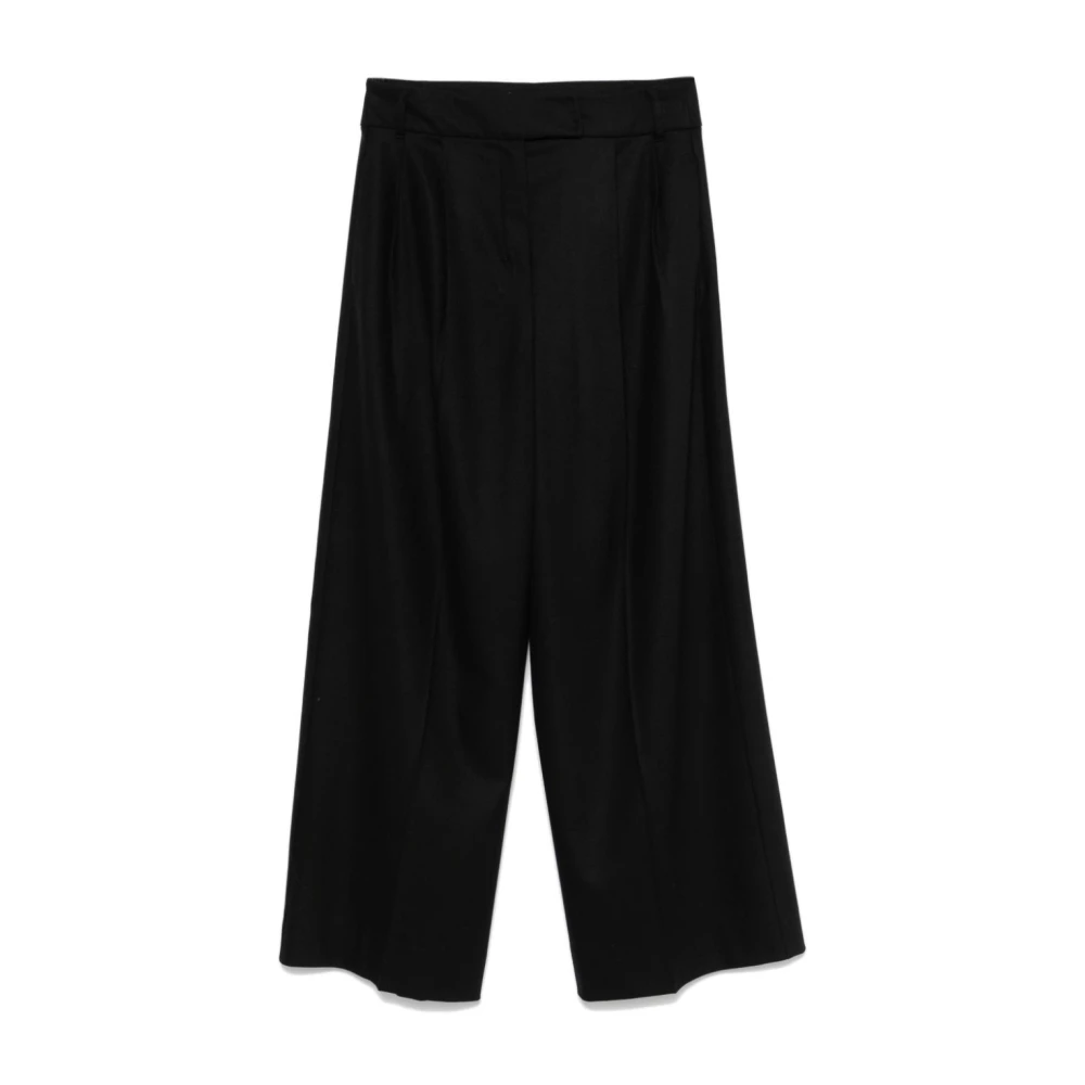 Max Mara Wijde hoge taille zwarte broek Black Dames