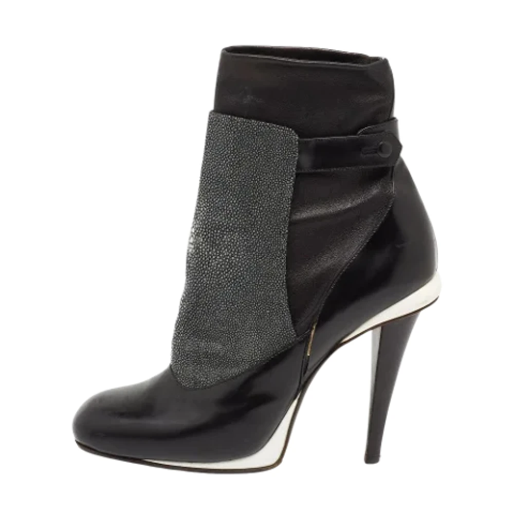Fendi Vintage Pre-owned Leather boots Black Dames
