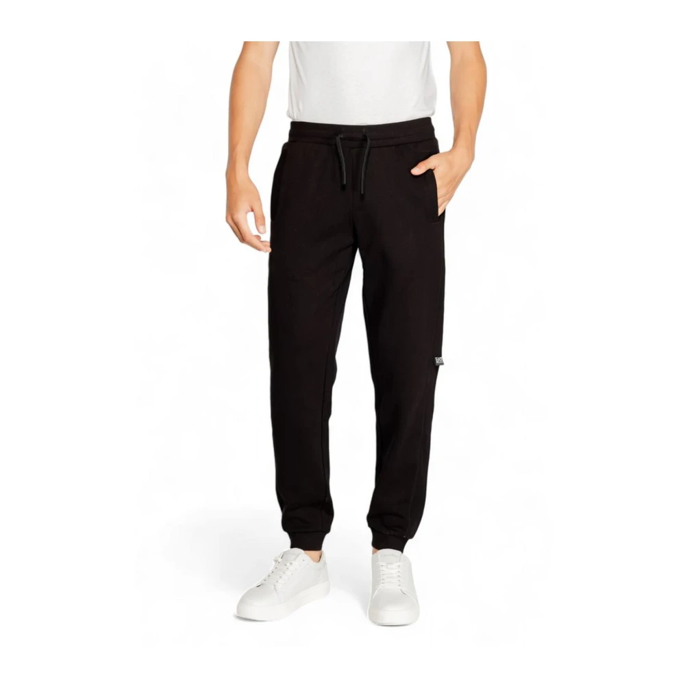 Emporio Armani EA7 Casual katoenmix broek Black Heren