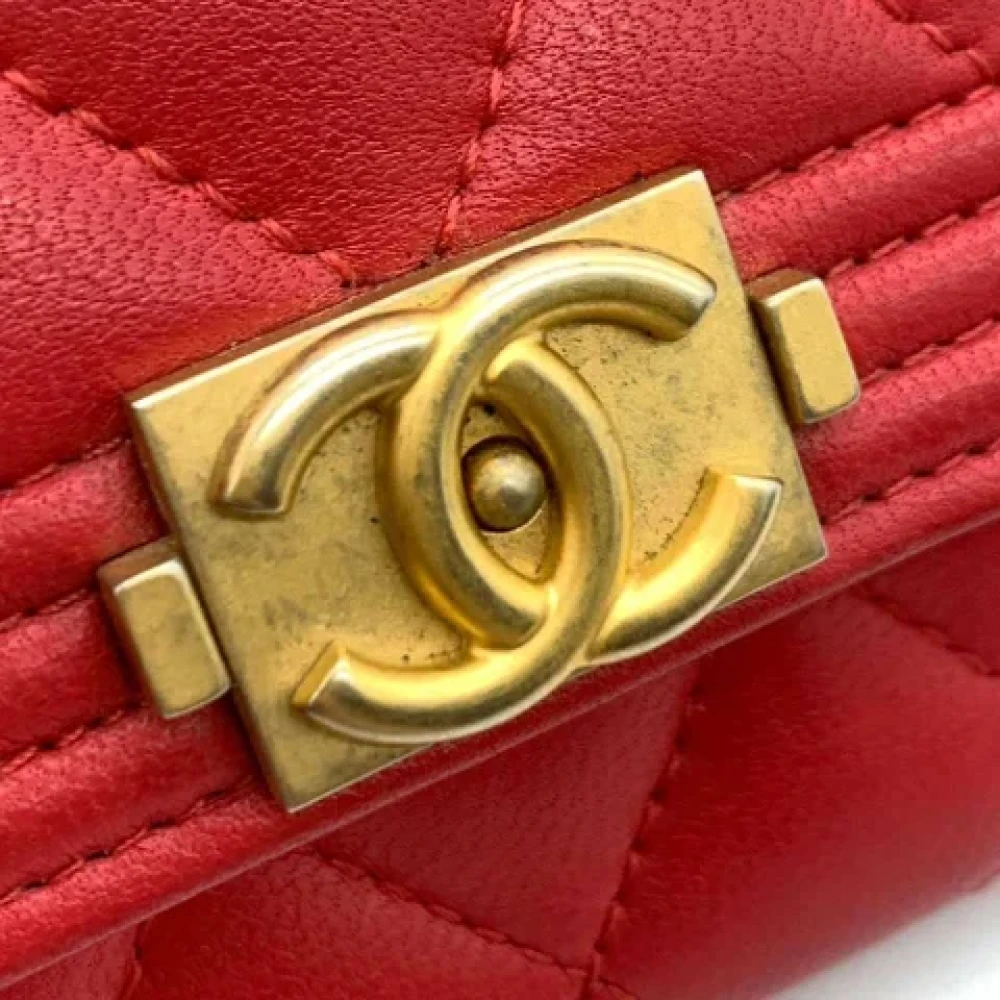 Chanel Vintage Pre-owned Leather home-office Red Dames